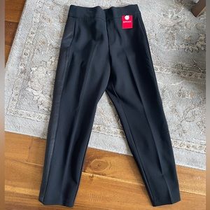 NWT Spanx Black Ponte Straight Leg Dress Pants w/ Satin Tape